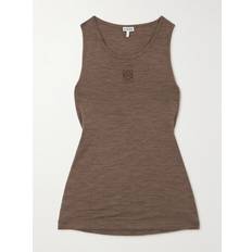 Wool Tank Tops Loewe Anagram Wool-Blend Tank Top - Brown