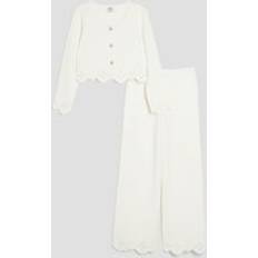 White Other Sets River Island Embroidered Cardigan Set - White