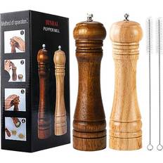 Binhai Pfeffermühlen 2 Stück Set aus Holz Gewürzmühle Salzmühle, Pfeffermühle