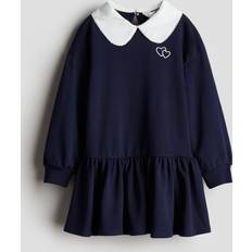 H&M Bow-Detail Sweatshirt Dress - Blue