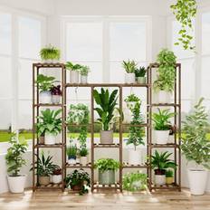 Bamworld Indoor Wooden Plant Stand Multifunctional