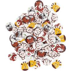 Knappar Zeblaze 20mm Wood Buttons Cartoon Animal 2 Holes