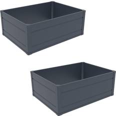 Plastic Raised Garden Beds Garden Gear Plastic Raised Bed 80 x 60 cm 2 Pack Grey