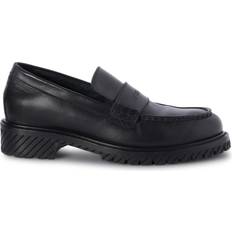 Off-White Low Shoes Off-White Military Logo-Debossed Leather Loafers - Black