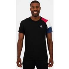Le Coq Sportif Tricolour T-Shirt with Short Sleeves - Black