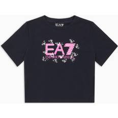 Emporio Armani Girls Cotton Ea7 T-Shirt - Navy Blue