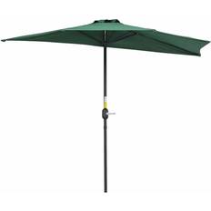 Parasols et Accessoires OutSunny Demi Parasol De Balcon 5 Entretoises 2,69L x 1,38l x 2,36H m Vert