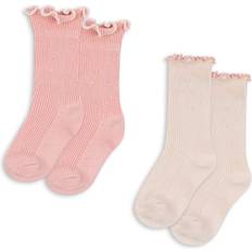 Pink Strømper Konges Sløjd Rib Strømper - Rose/Off White