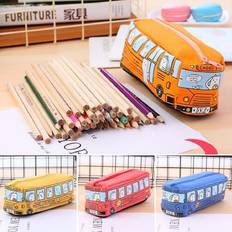 Orange Desktop Organizers Zipper Zipper Bus Pen Bag Canvas Stationery Storage Bag
