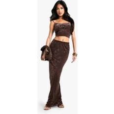 Zebra Skirts boohoo Womens Zebra Devoure Maxi Skirt - Brown
