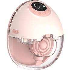 Electric Breast Pumps Neoglint Wearable Electric Breast Pump Hands 12 Suction Level Voice Broadcast Pink