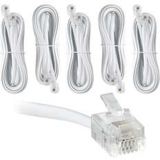 Landline Phones Newhouse Hardware 15 ft Telephone Extension Cord 5-Pack