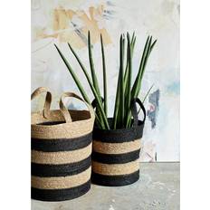 Gräskorg 2-set Natur/Svart