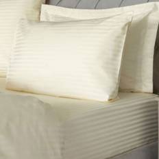 Bed Sheets Belledorm Hotel Suite 540 Thread Count Satin Stripe Flat Ivory Bed Sheet