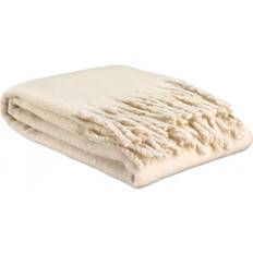 Textiles Vivaraise Plaid Uni Recyclé Isabel En Coton 130 x 160 - Blanc Gris Couverture Gris, Blanc