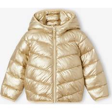 Gold Jackets Children's Clothing Vertbaudet Glänzende Mädchen Light-Steppjacke mit Kapuze - Gold