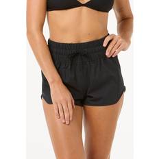 Black - Women Swimming Trunks Rip Curl High Waist Retro Volley 3" Boardshorts - Black