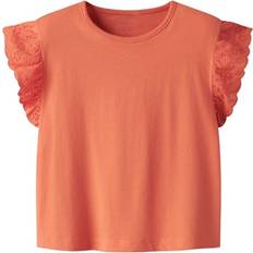 Orange T-shirts Børnetøj Name It Top Fresh Salmon - 7-8 År