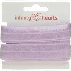 Resårband Infinity Hearts Foldeelastikk 20mm 430 Rosa 5m