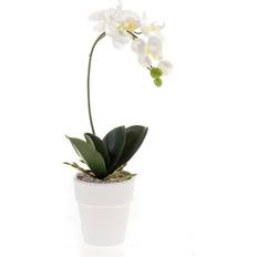 Vita Konstgjorda växter Emerald Konstväxt Orkidé Phalaenopsis I Kruka 45 cm Konstgjord växt
