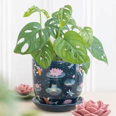 Something Different Pond Print Plant Pot with Saucer