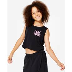 Pink Tank Tops Children's Clothing Domyos Dance-Top Mädchen Modern Jazz Dance Crop Top Fliessend - Graphit/Rosa