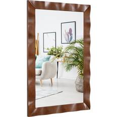 Costway Brown Rubberwood Rustic Style 106 x 71 cm Wall Mirror