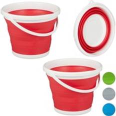 Buckets Relaxdays Set of 2 Folding Buckets 10L Mopping Bin 2.64gal