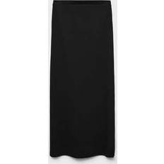 Black Skirts Mango Long Skirt With Side Slit - Black