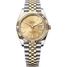 Rolex Wrist Watches Rolex Datejust 41mm Men Stainless Steel 18kt Yellow Gold