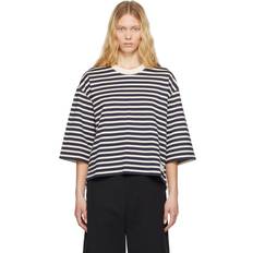 Ami Paris Oversized Striped T-shirt - Navy Blue/White Crea