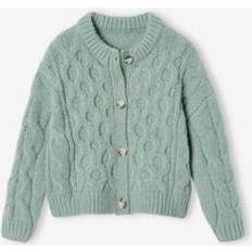 Green Cardigans Children's Clothing Vertbaudet Cable Knit Cardigan for Girls - Grey