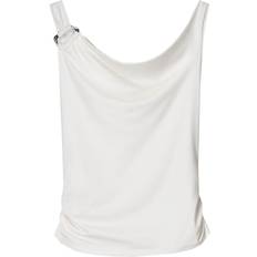 Bershka Hardware Detail One Shoulder Top - White