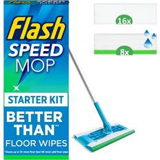 Flash Speed Mop Starter Kit All-In-One Floor Mopping System 16 Dry 8 Wet Pads
