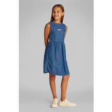 Calvin Klein Dame Kjoler Calvin Klein Lightweight Denim Midi Dress - Blue