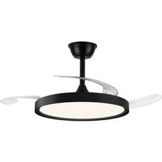 Cold Air Fans Ceiling Fans CristalRecord Polaris Schwarzer 43W 4430Lm LED Ventilator