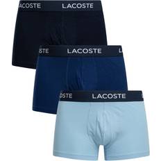 Lacoste Men Men's Underwear Lacoste 3 Pack Cotton Stretch Trunks - Light Blue/Dark Blue/Navy