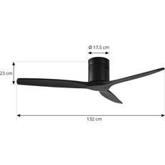 Takfläkt Vindur Svart DC 132 cm