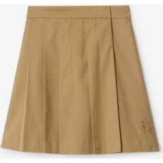 Beige Skirts Children's Clothing Burberry Girls Pleated Cotton Blend Skirt - Beige