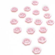 Buttons Hemline Pink Basic Flower Button 17 Pack