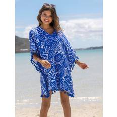 Blå Saronger & Coverups Pour Moi Double Cloth Frynse Trim 100% Bomuld - Kaftan