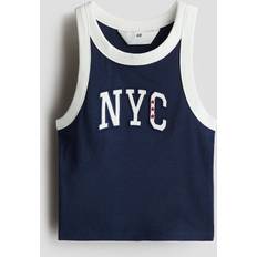 S Toppe Børnetøj H&M Tanktop I Bomuld Med Tryk - Blå