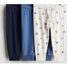 H&M Cotton Jersey Joggers 3-Pack - Blue
