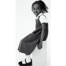H&M Bow-Detail Jersey School Dress - Grey