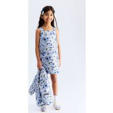 S Klänningar H&M Jacquardvävd Klänning - Blå/Blommig