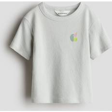 H&M T-shirt I Bomullsfrotté - Ljus Dimgrön