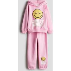 H&M 2-Piece Printed Sweatshirt Set - Pink