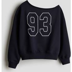 H&M Oversized One Shoulder Sweatshirt - Blå