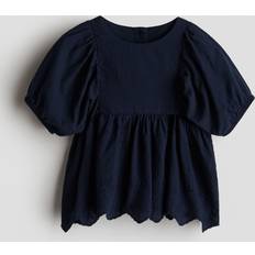 Blåa Blusar & Tunikor Barnkläder H&M Blus Med Broderie Anglaise - Marinblå