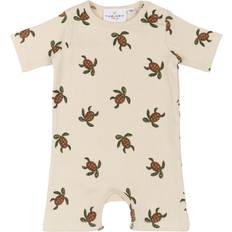 24-36M Jumpsuits Barnkläder The New Owen Ribbad Jumpsuit - White Swan Aop